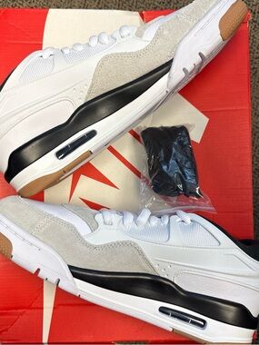 Jordan 4 RM Military Black & Gum Low-Top Sneakers